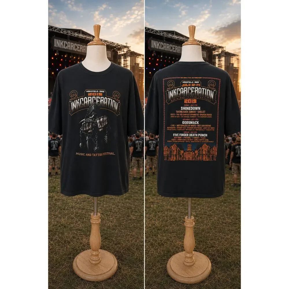 2019 Inkcarceration Festival Band Tee ShineDown Godsmack 2XL